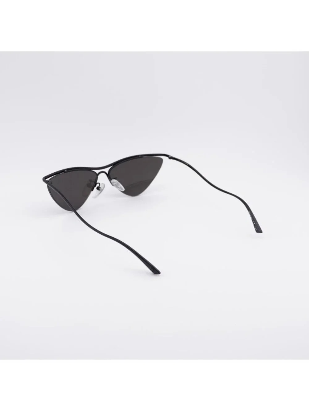 Balenciaga BB0093S 001 Sunglasses Black Geometric Frame, Grey Lenses